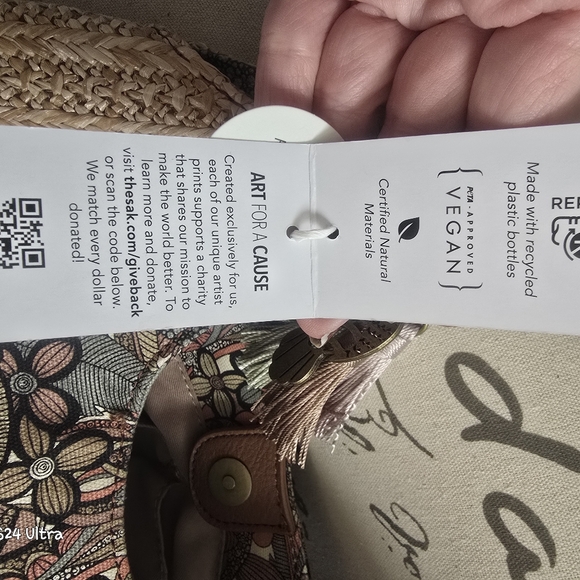 Sakroots Roma Owl Floral Shopper Tote NWT with Owl bag Charm - Picture 11 of 16